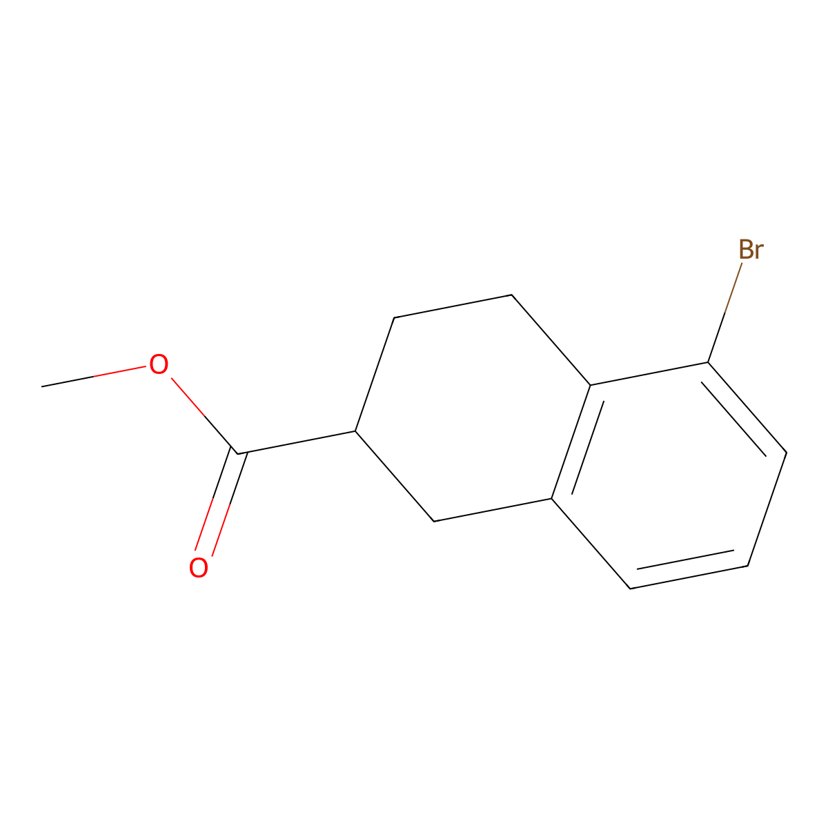 Methyl 5-bromo-1,2,3,4-tetrahydronaphthalene-2-carboxylate molecular structure, CAS 2092687-16-4