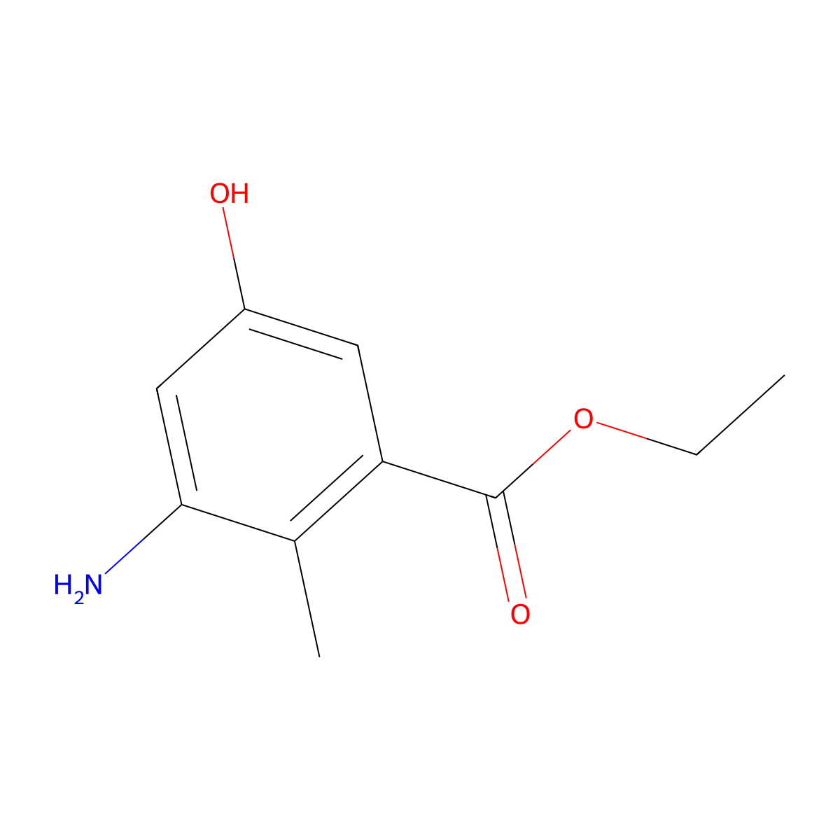 Ethyl 3-amino-5-hydroxy-2-methylbenzoate molecular structure, CAS 2092688-54-3