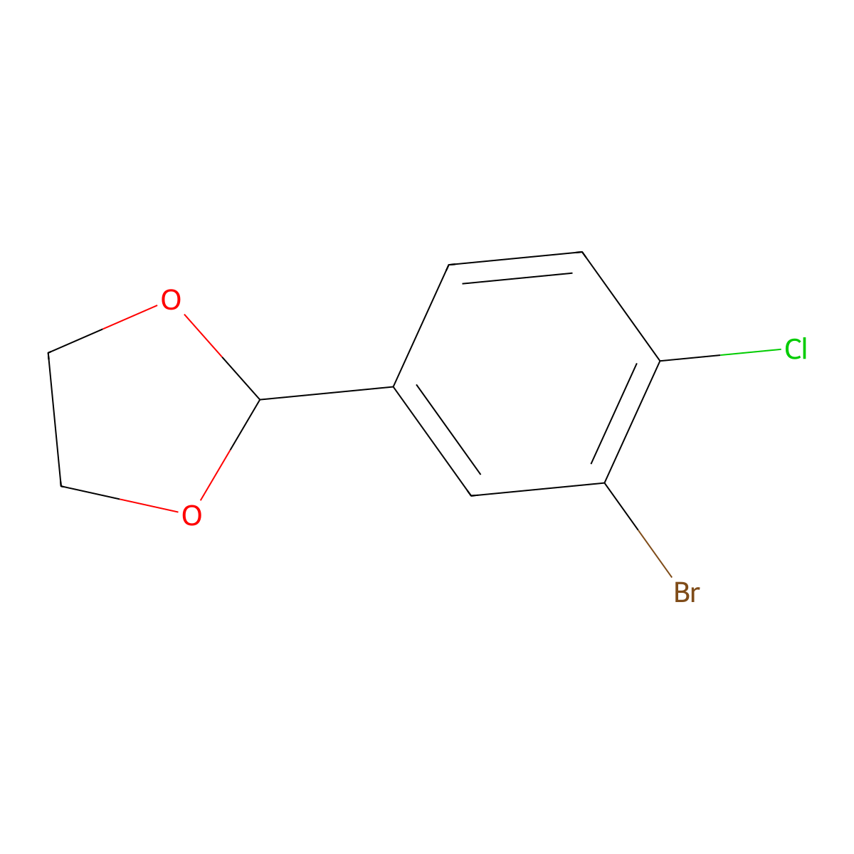 2-(3-Bromo-4-chlorophenyl)-1,3-dioxolane molecular structure, CAS 2092689-22-8