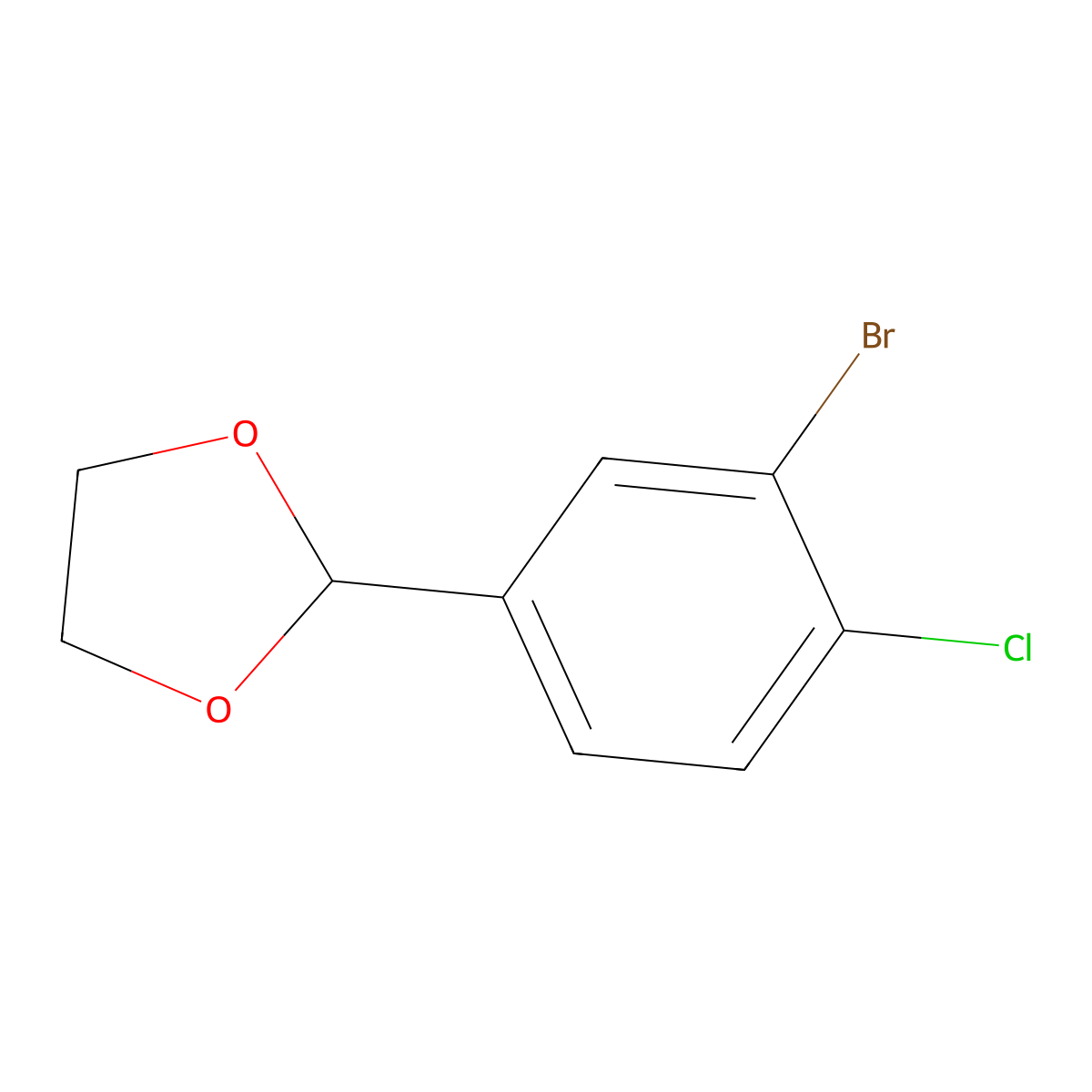 2-(3-Bromo-4-chlorophenyl)-1,3-dioxolane molecular structure, CAS 2092689-22-8