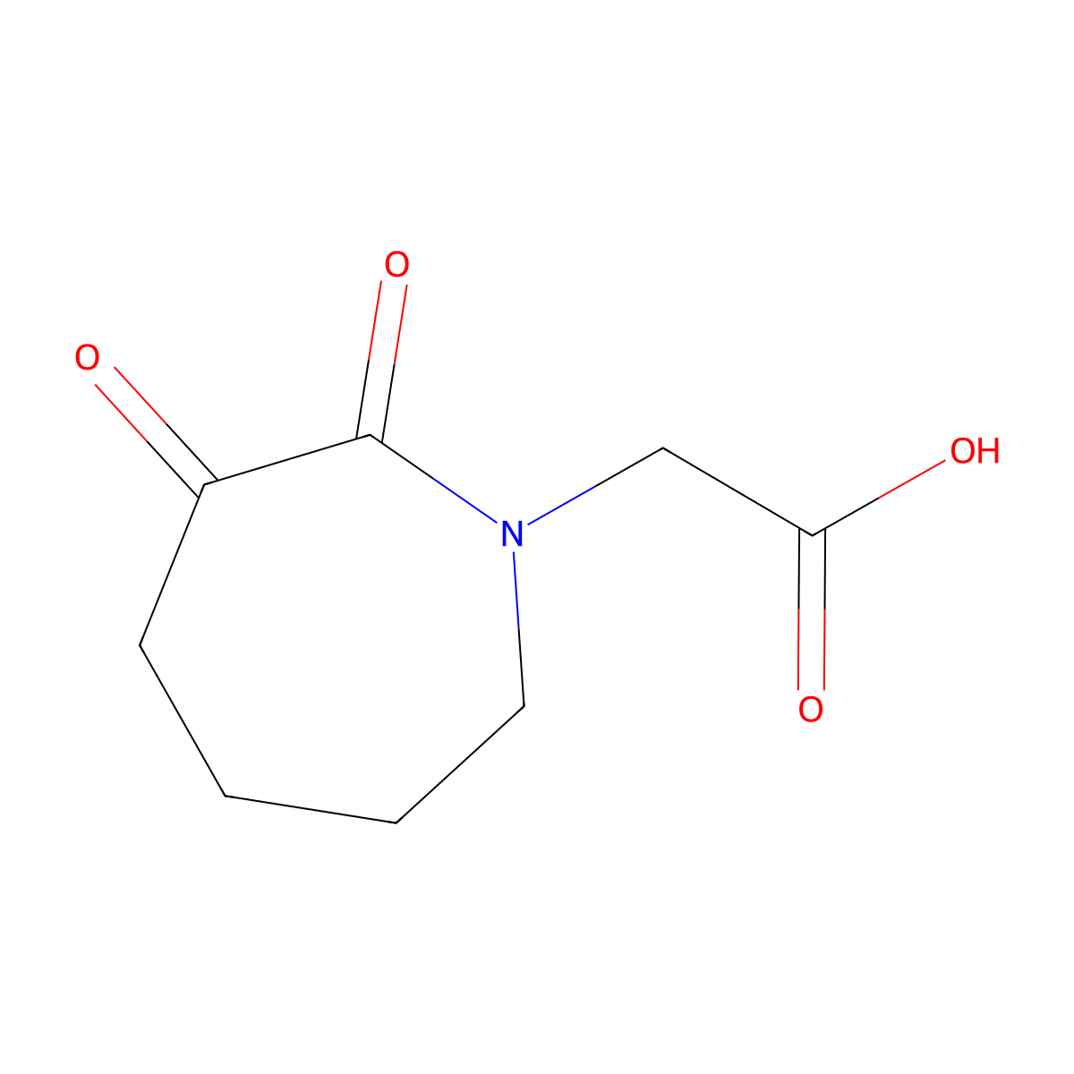2-(2,3-Dioxoazepan-1-yl)acetic acid molecular structure, CAS 2092689-41-1