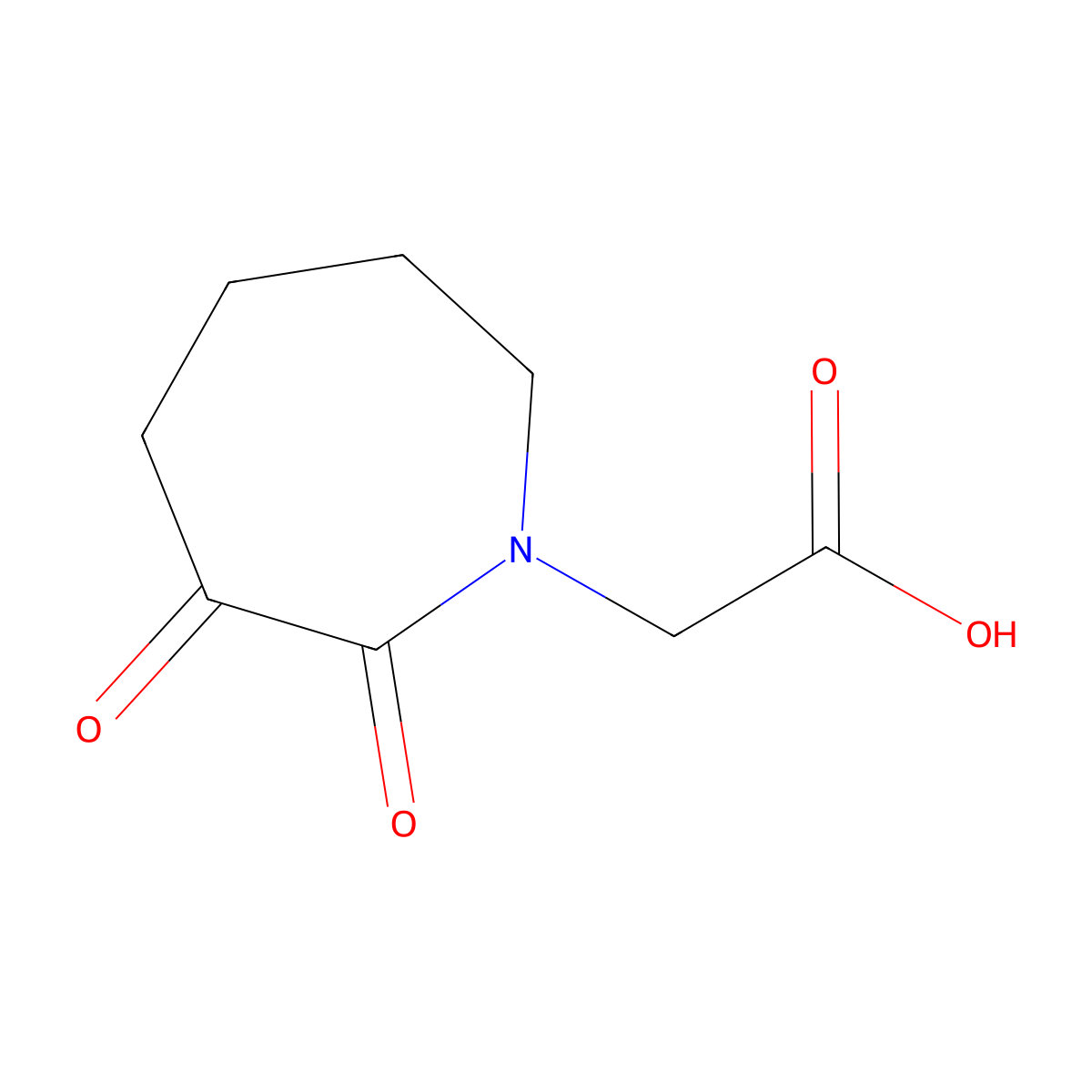 2-(2,3-Dioxoazepan-1-yl)acetic acid molecular structure, CAS 2092689-41-1