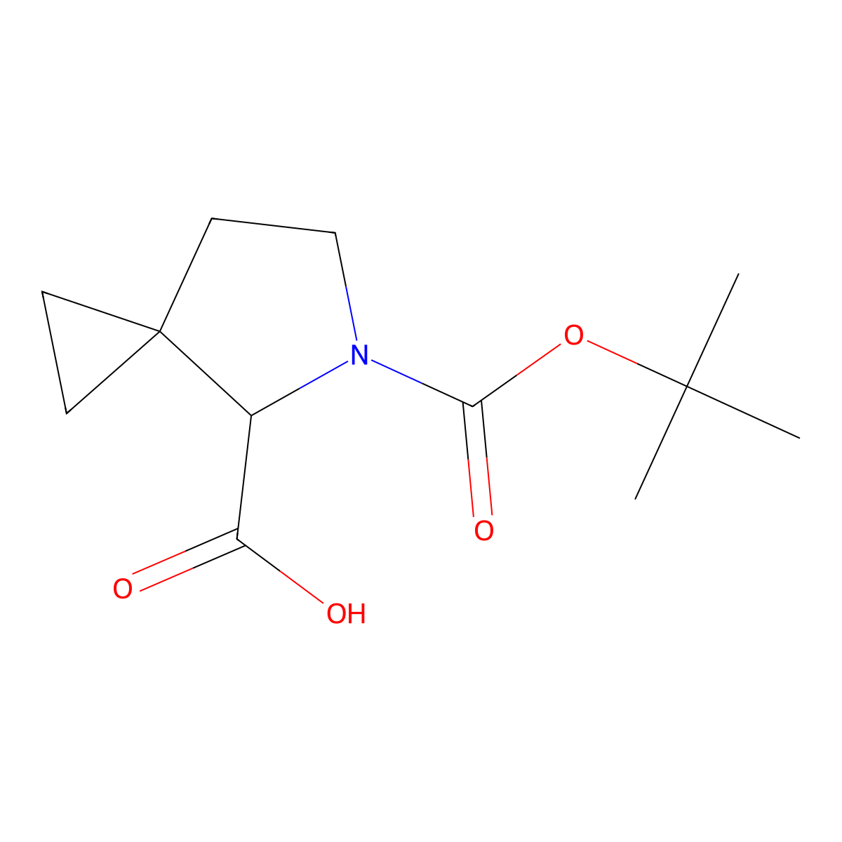 (S)-5-(tert-Butoxycarbonyl)-5-azaspiro[2.4]heptane-4-carboxylic acid molecular structure, CAS 209269-08-9