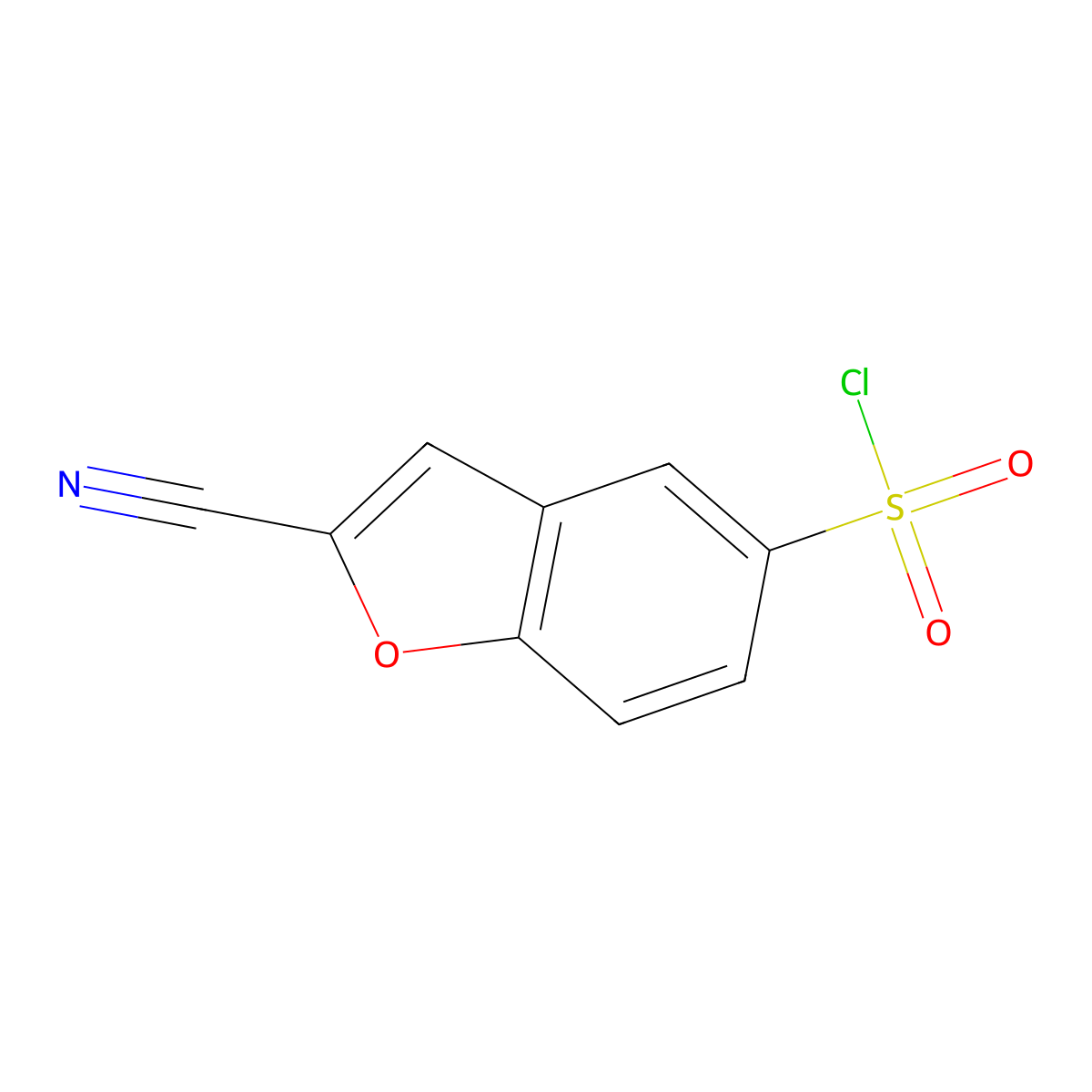 2-Cyano-1-benzofuran-5-sulfonyl chloride molecular structure, CAS 2092691-38-6