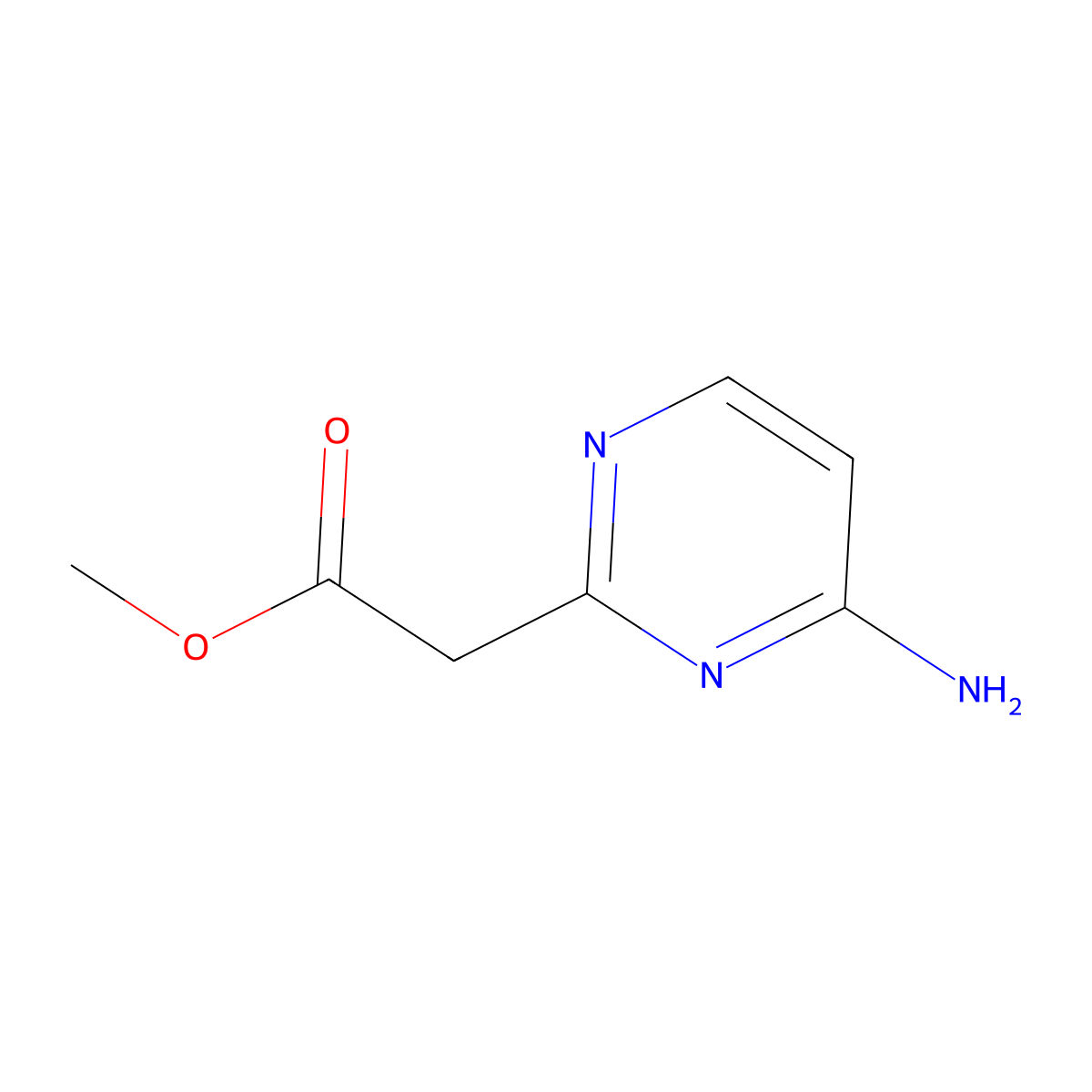 Methyl 2-(4-aminopyrimidin-2-yl)acetate molecular structure, CAS 2092691-78-4