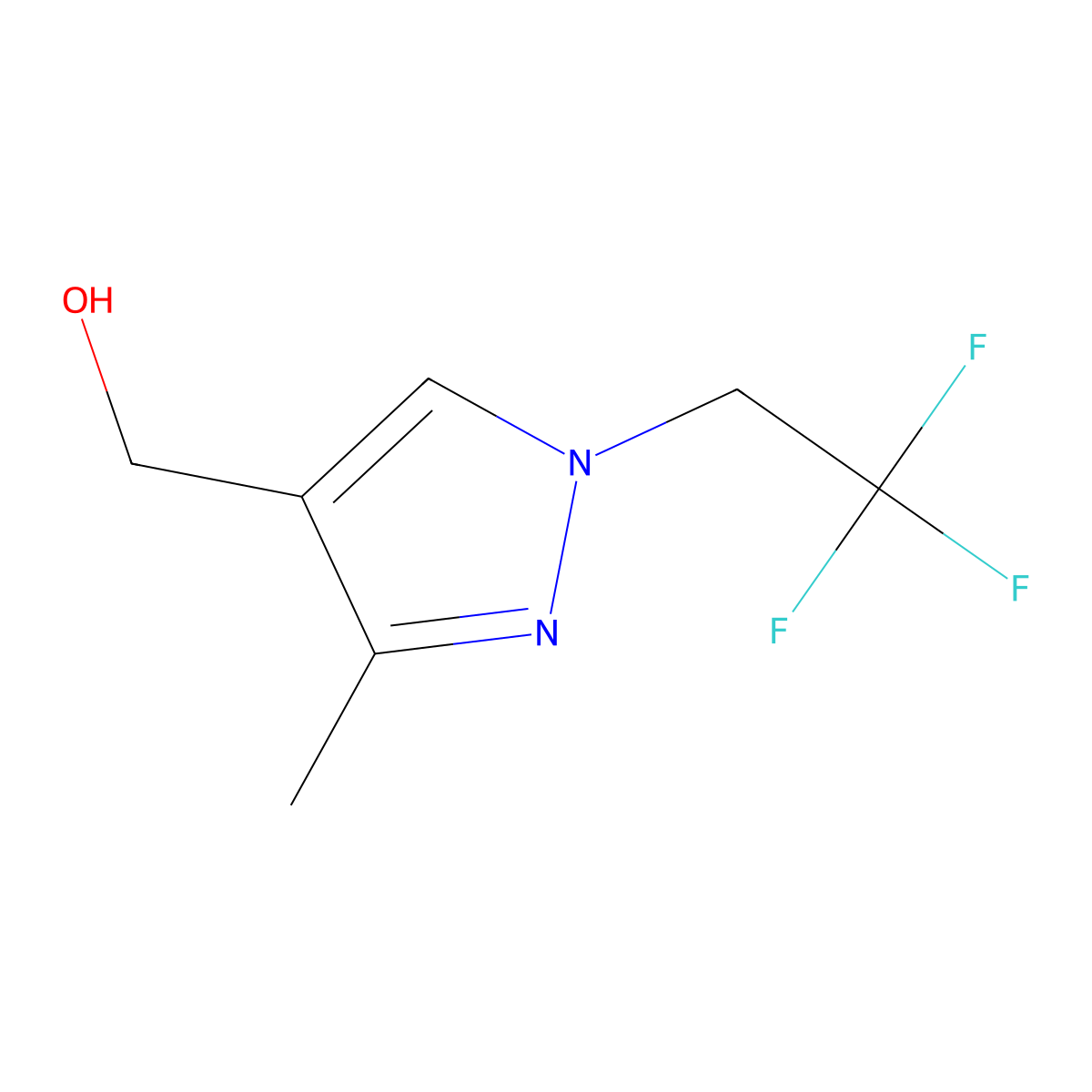 [3-Methyl-1-(2,2,2-trifluoroethyl)-1H-pyrazol-4-yl]methanol molecular structure, CAS 2092693-22-4