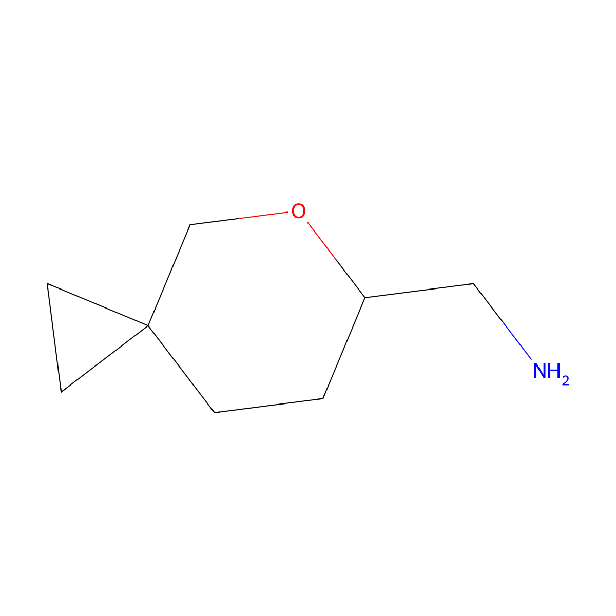1-{5-Oxaspiro[2.5]octan-6-yl}methanamine molecular structure, CAS 2092694-17-0