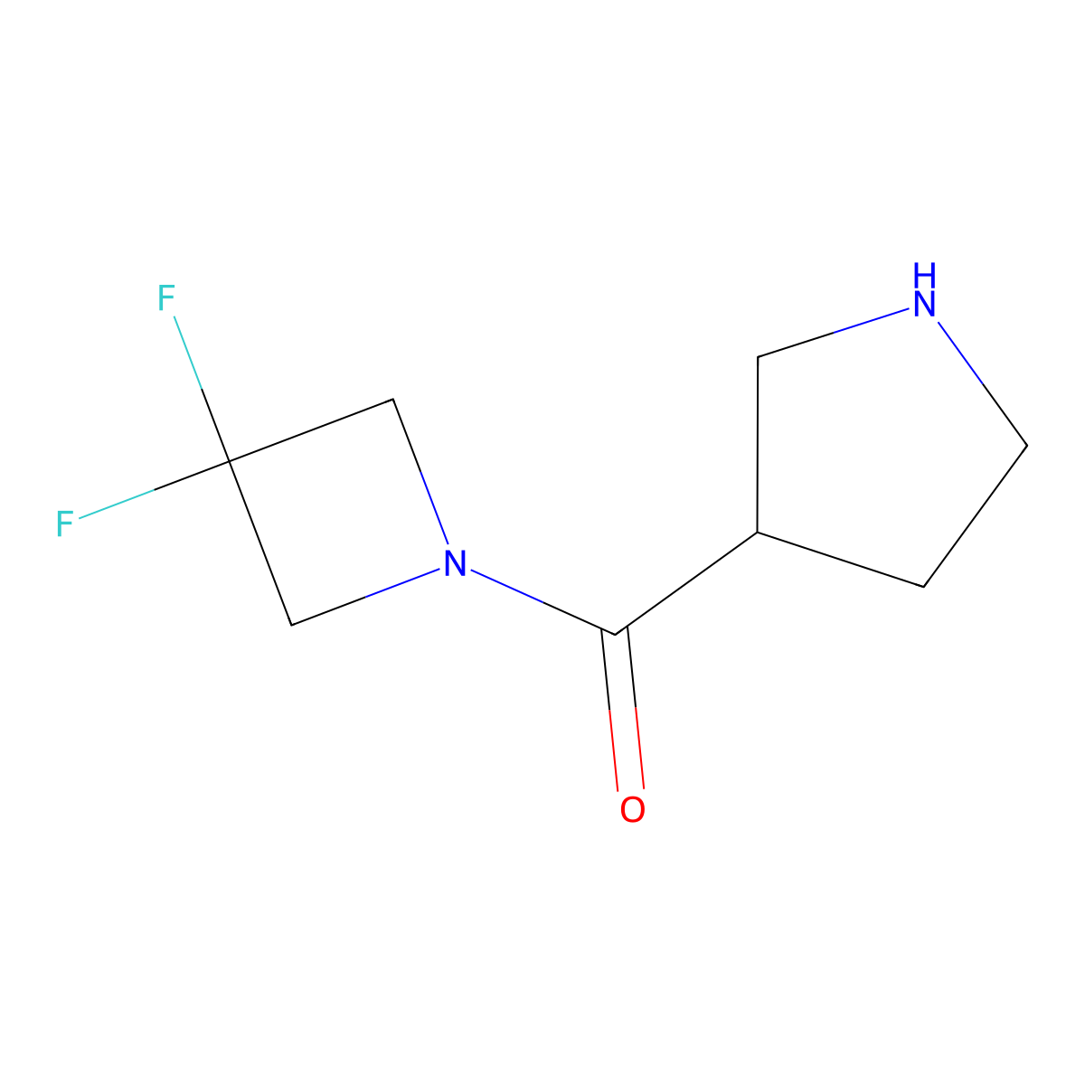 (3,3-Difluoroazetidin-1-yl)(pyrrolidin-3-yl)methanone molecular structure, CAS 2092698-83-2