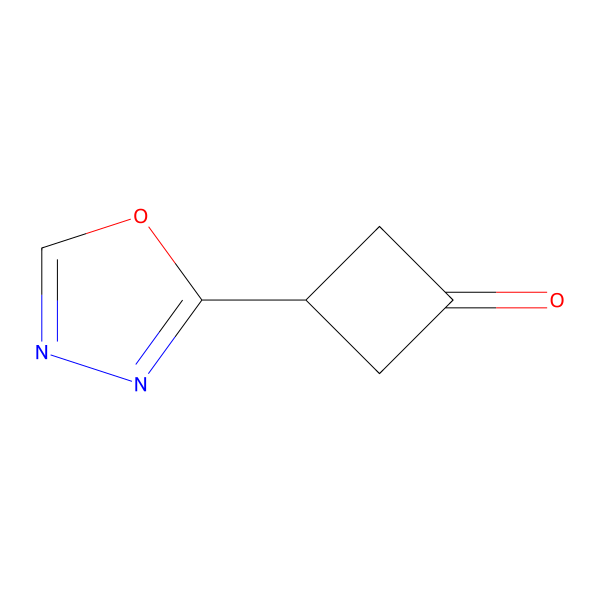 3-(1,3,4-Oxadiazol-2-yl)cyclobutan-1-one molecular structure, CAS 2092699-00-6