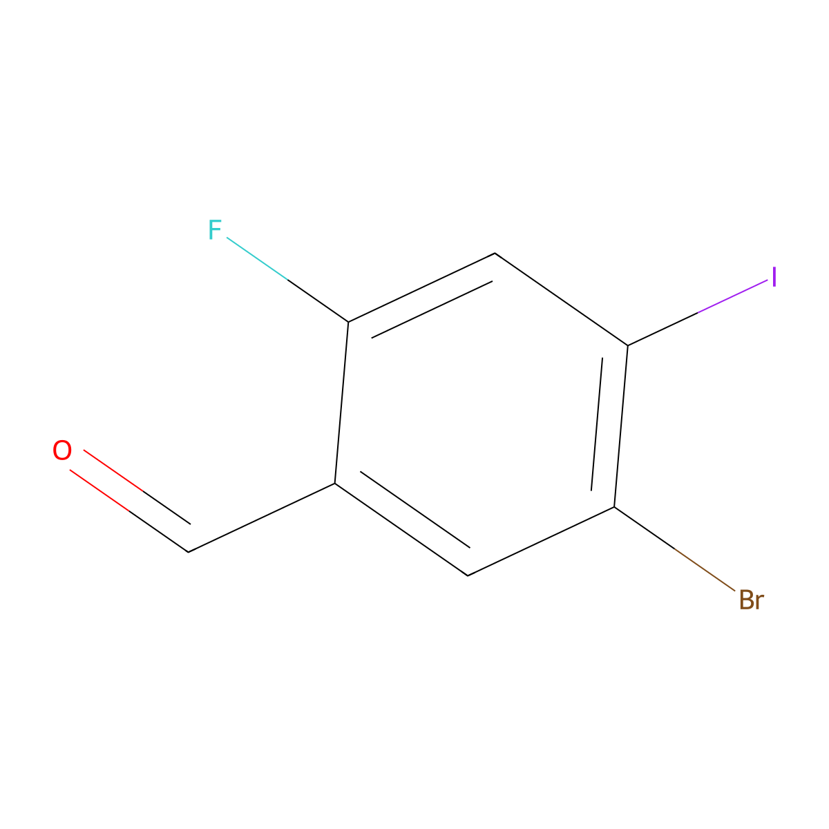 5-Bromo-2-fluoro-4-iodobenZaldehyde molecular structure, CAS 2092699-10-8