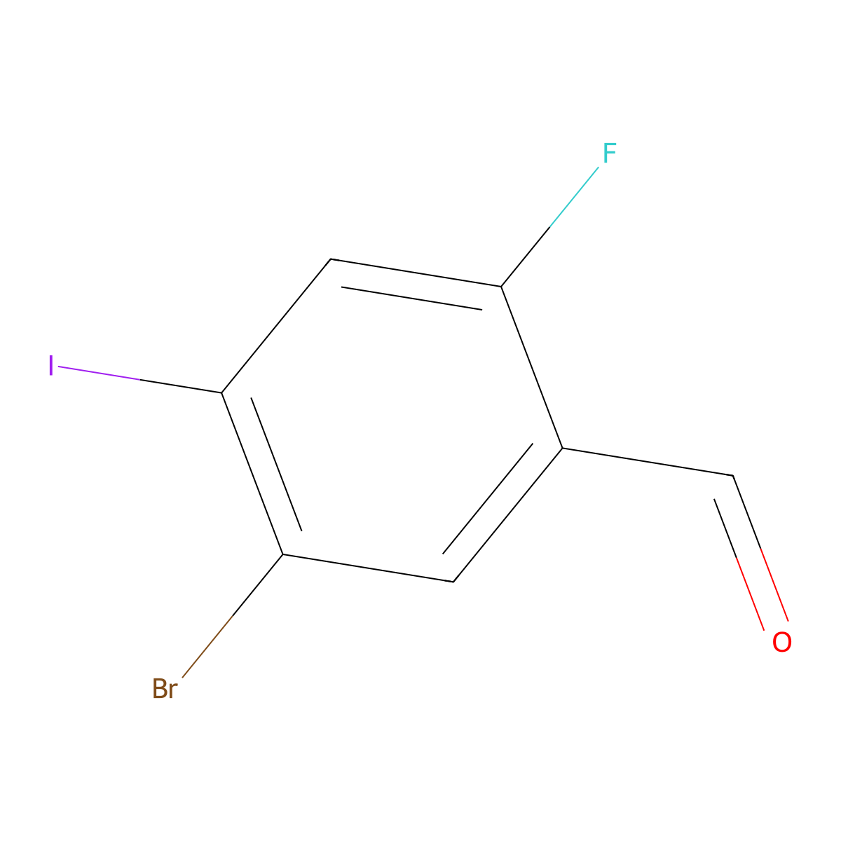 5-Bromo-2-fluoro-4-iodobenZaldehyde molecular structure, CAS 2092699-10-8