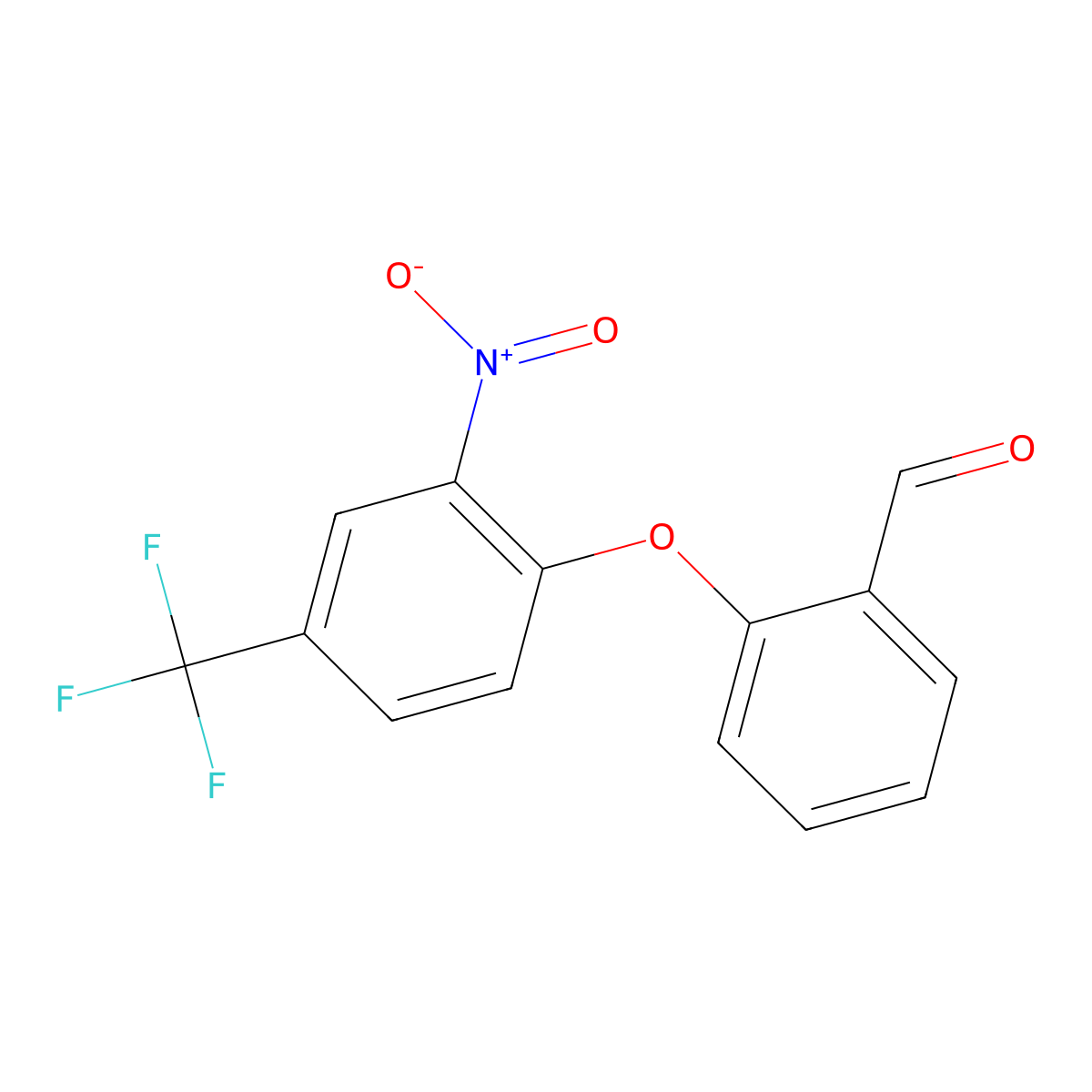 2-[2-Nitro-4-(trifluoromethyl)phenoxy]benzaldehyde molecular structure, CAS 20927-49-5