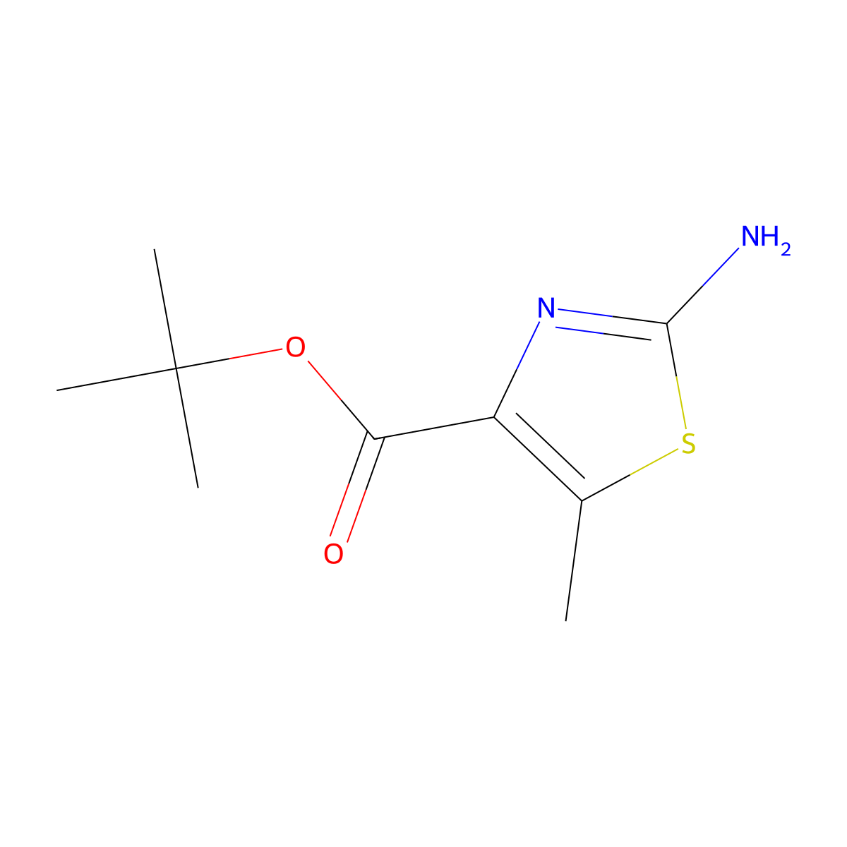 Tert-butyl 2-amino-5-methyl-1,3-thiazole-4-carboxylate molecular structure, CAS 2092700-10-0