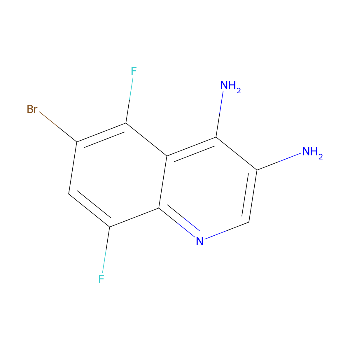 6-Bromo-5,8-difluoroquinoline-3,4-diamine molecular structure, CAS 2092700-28-0