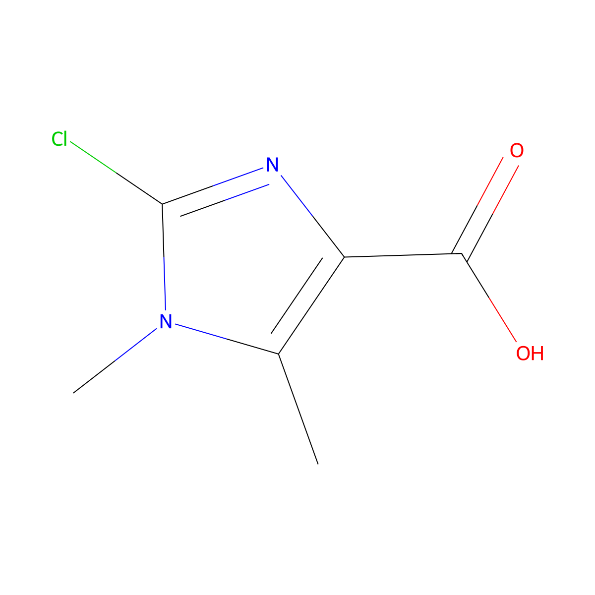 2-Chloro-1,5-dimethyl-1H-imidazole-4-carboxylic acid molecular structure, CAS 2092700-35-9