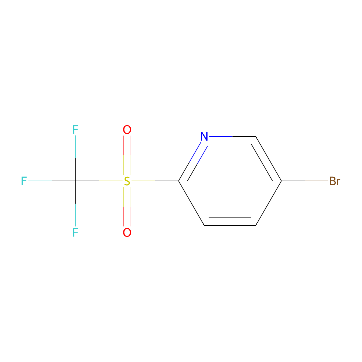 5-Bromo-2-trifluoromethanesulfonylpyridine molecular structure, CAS 2092700-59-7