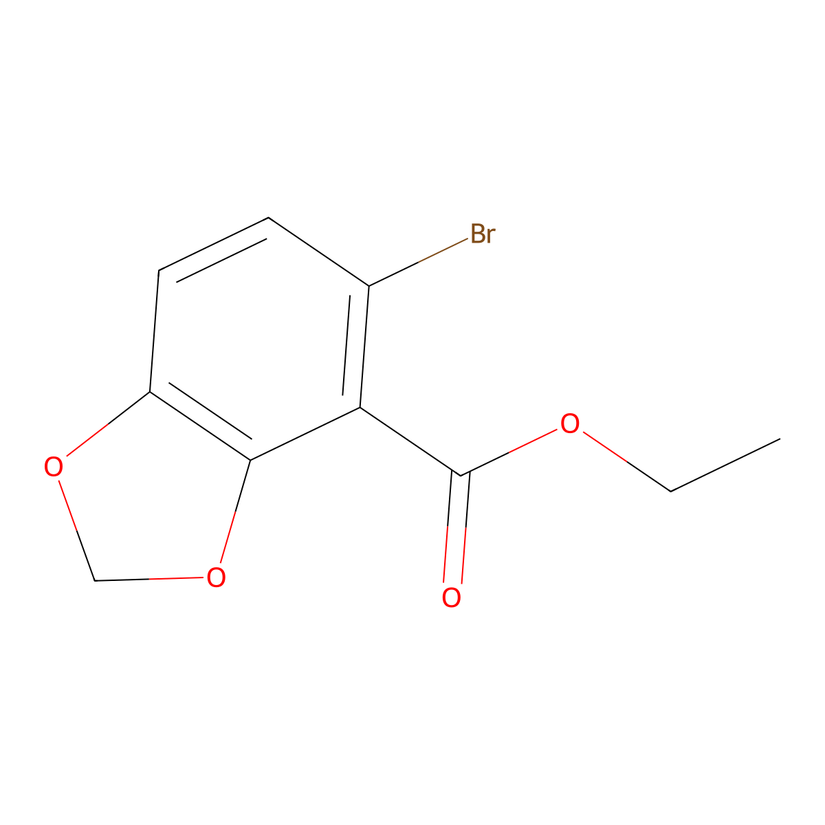 Ethyl 5-bromobenzo[d][1,3]dioxole-4-carboxylate molecular structure, CAS 2092700-62-2