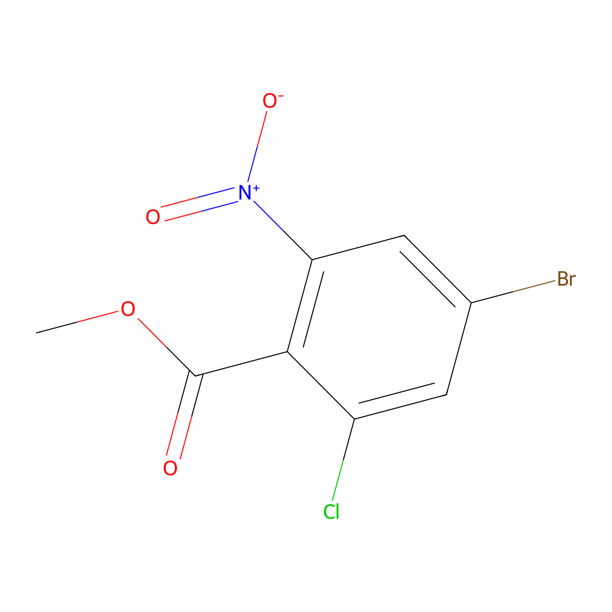 Methyl 4-bromo-2-chloro-6-nitrobenzoate molecular structure, CAS 2092700-64-4