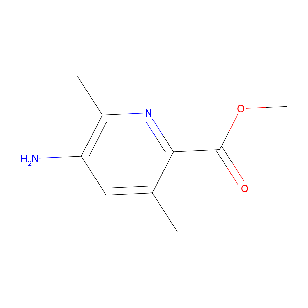 Methyl 5-amino-3,6-dimethylpyridine-2-carboxylate molecular structure, CAS 2092701-72-7