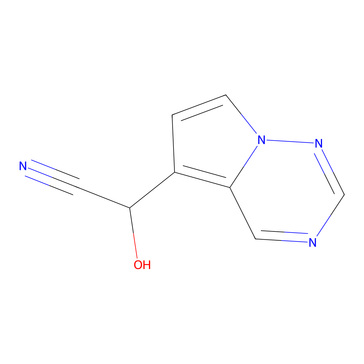 2-Hydroxy-2-{pyrrolo[2,1-f][1,2,4]triazin-5-yl}acetonitrile molecular structure, CAS 2092702-94-6