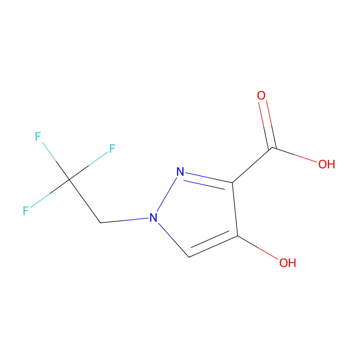 4-Hydroxy-1-(2,2,2-trifluoroethyl)-1H-pyrazole-3-carboxylic acid molecular structure, CAS 2092705-73-0