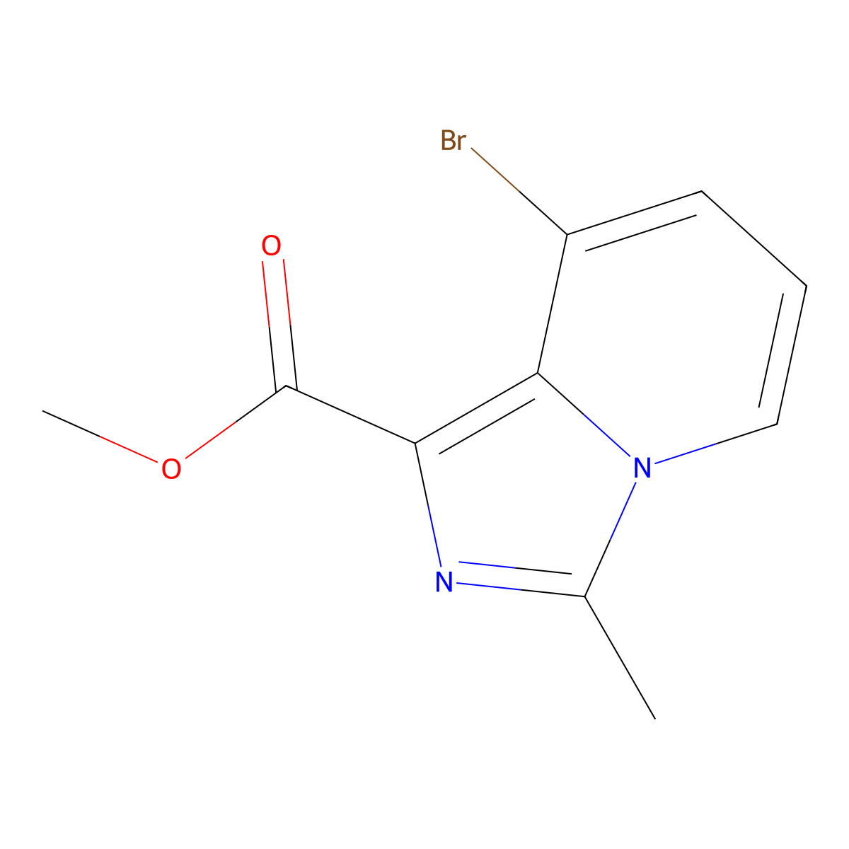 Methyl 8-bromo-3-methylimidazo[1,5-a]pyridine-1-carboxylate molecular structure, CAS 2092706-52-8