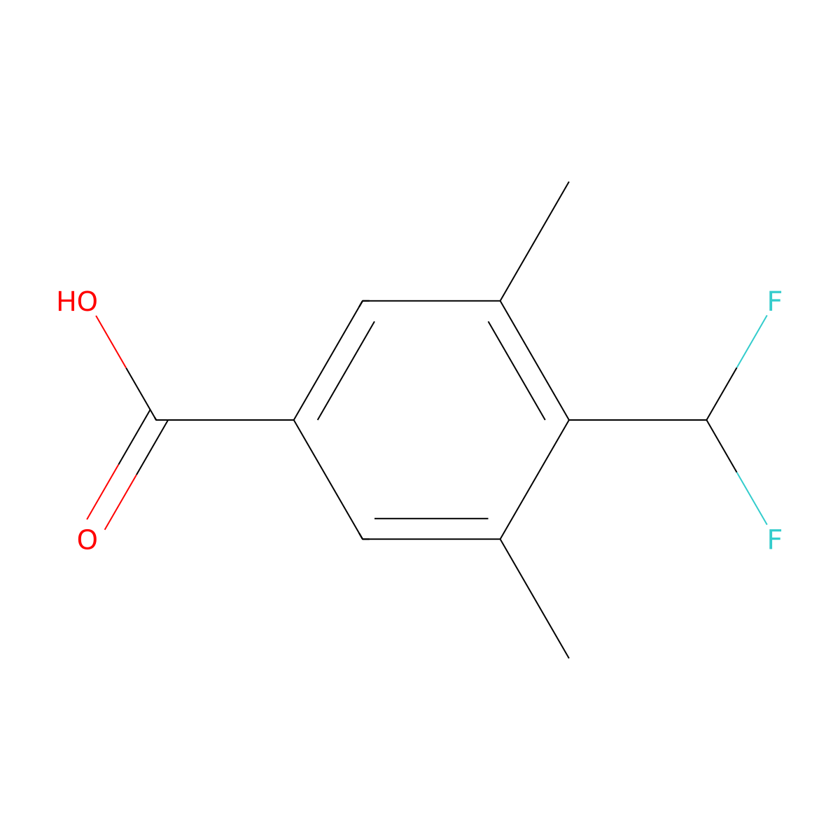 4-(Difluoromethyl)-3,5-dimethylbenzoic acid molecular structure, CAS 2092707-68-9