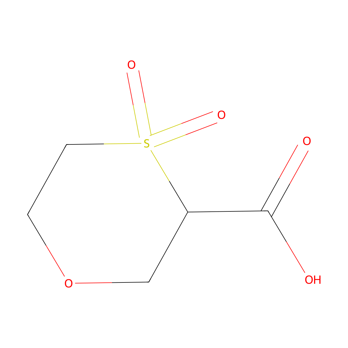 4,4-Dioxo-1,4lambda6-oxathiane-3-carboxylic acid molecular structure, CAS 2092707-76-9