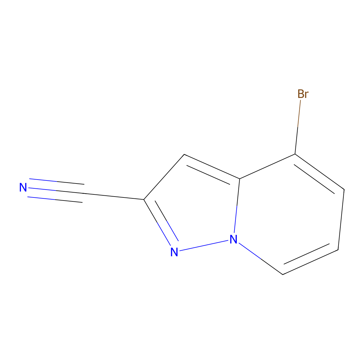4-Bromopyrazolo[1,5-a]pyridine-2-carbonitrile molecular structure, CAS 2092707-77-0