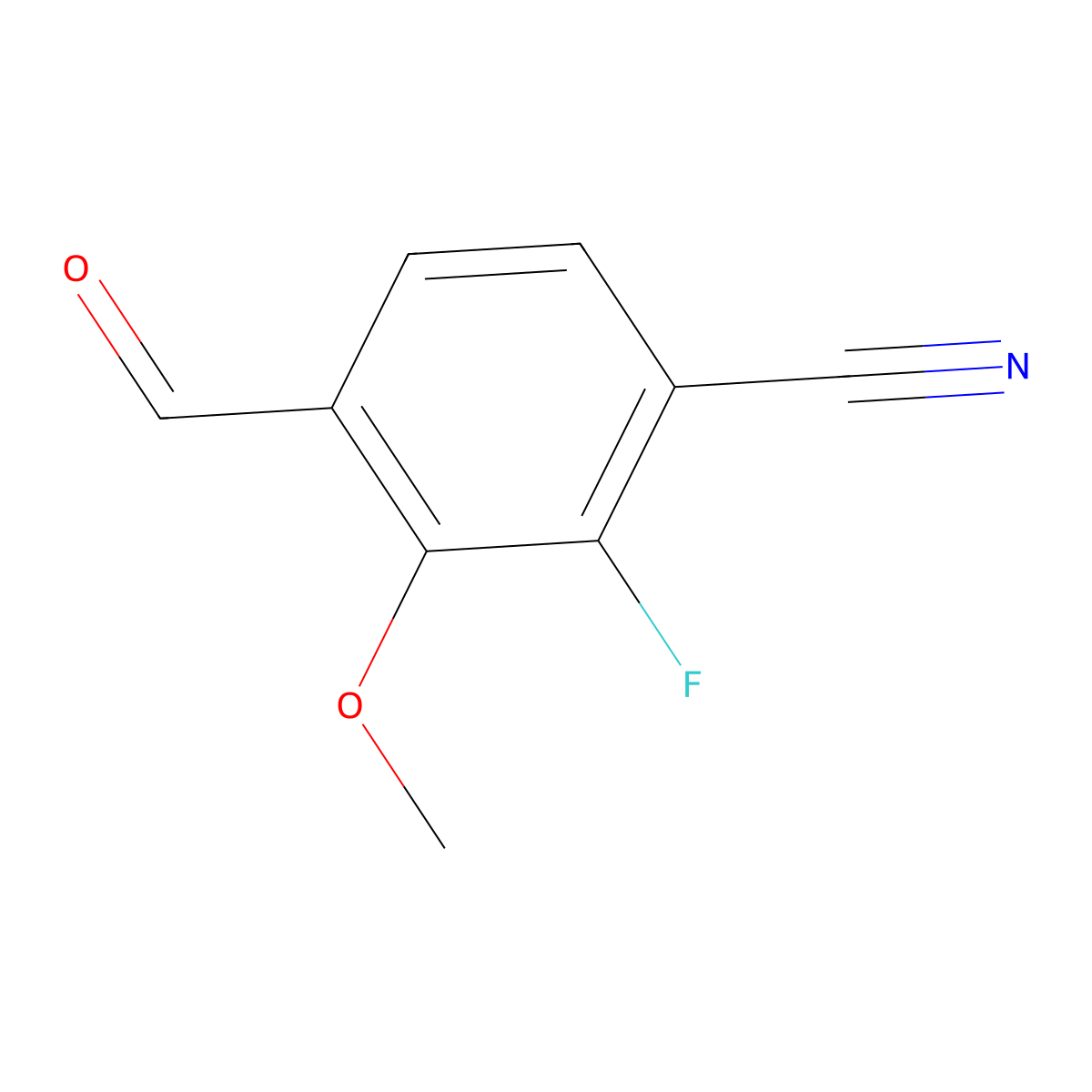 2-Fluoro-4-formyl-3-methoxybenzonitrile molecular structure, CAS 2092710-62-6