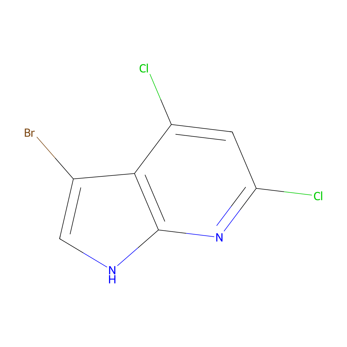 3-Bromo-4,6-dichloro-1H-pyrrolo[2,3-B]pyridine molecular structure, CAS 2092716-47-5