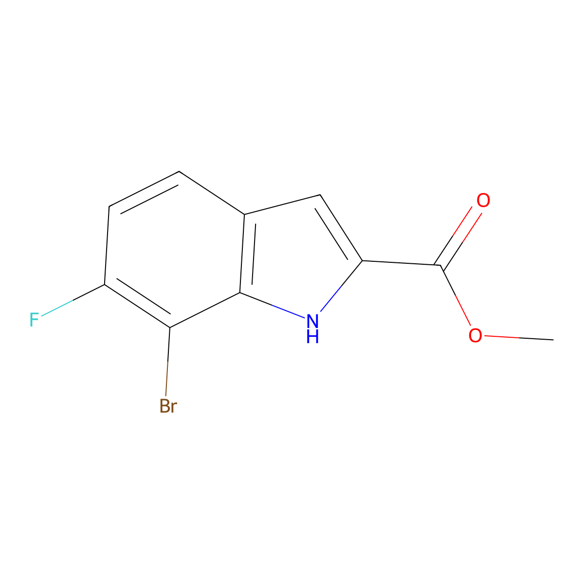 Methyl 7-bromo-6-fluoro-1H-indole-2-carboxylate molecular structure, CAS 2092716-68-0