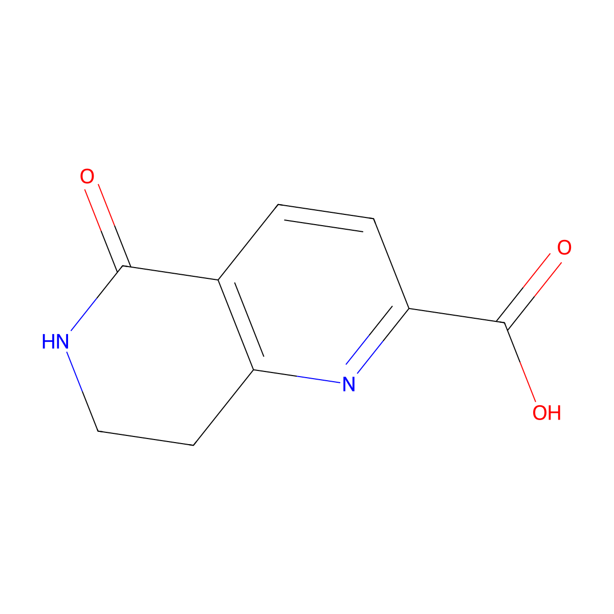 5-Oxo-5,6,7,8-tetrahydro-1,6-naphthyridine-2-carboxylic acid molecular structure, CAS 2092717-41-2