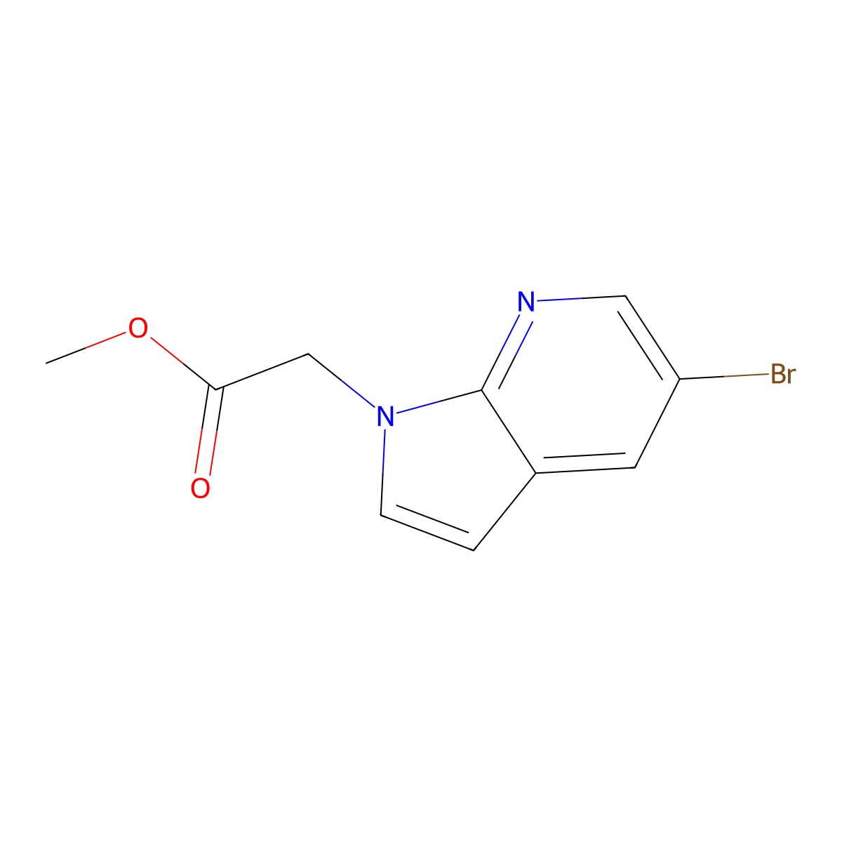 methyl 2-{5-bromo-1H-pyrrolo[2,3-b]pyridin-1-yl}acetate molecular structure, CAS 2092719-12-3