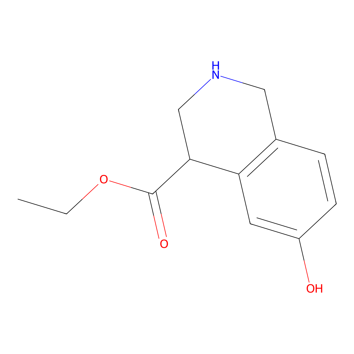 Ethyl 6-hydroxy-1,2,3,4-tetrahydroisoquinoline-4-carboxylate molecular structure, CAS 2092720-81-3