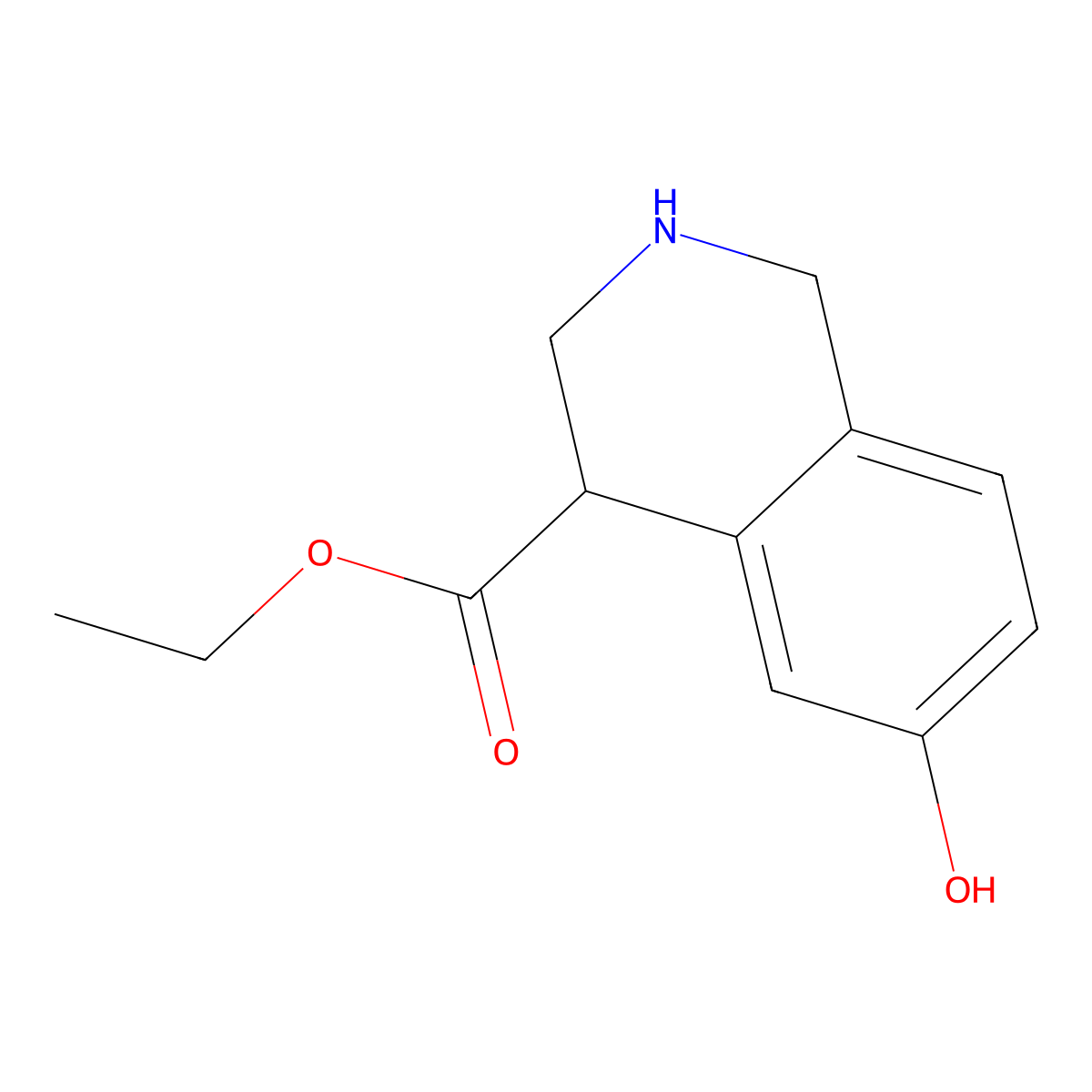 Ethyl 6-hydroxy-1,2,3,4-tetrahydroisoquinoline-4-carboxylate molecular structure, CAS 2092720-81-3