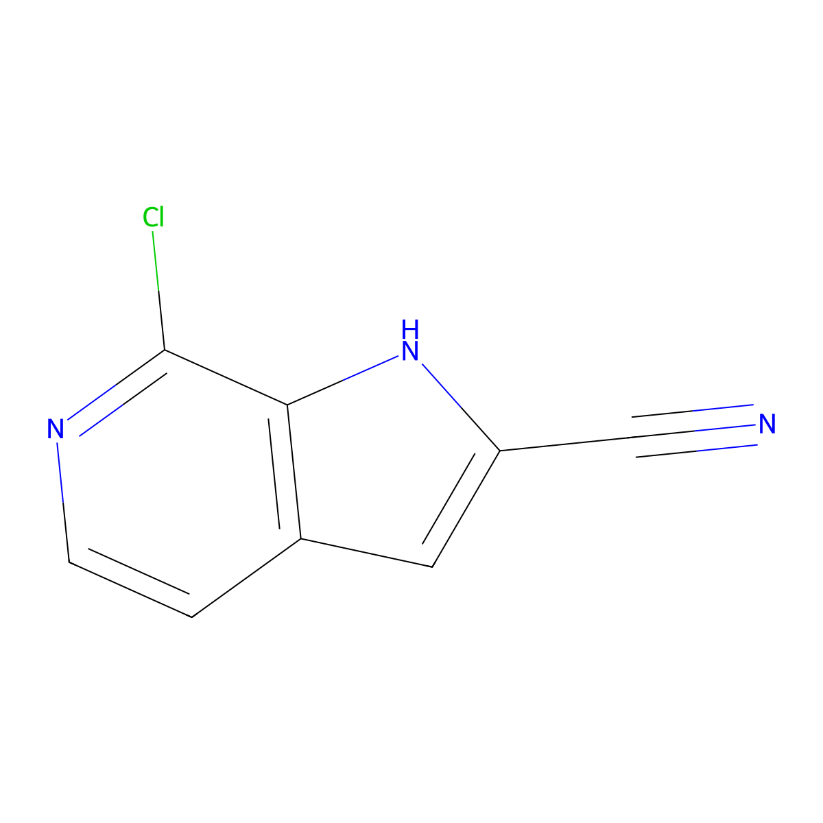 7-Chloro-1H-pyrrolo[2,3-C]pyridine-2-carbonitrile molecular structure, CAS 2092722-80-8