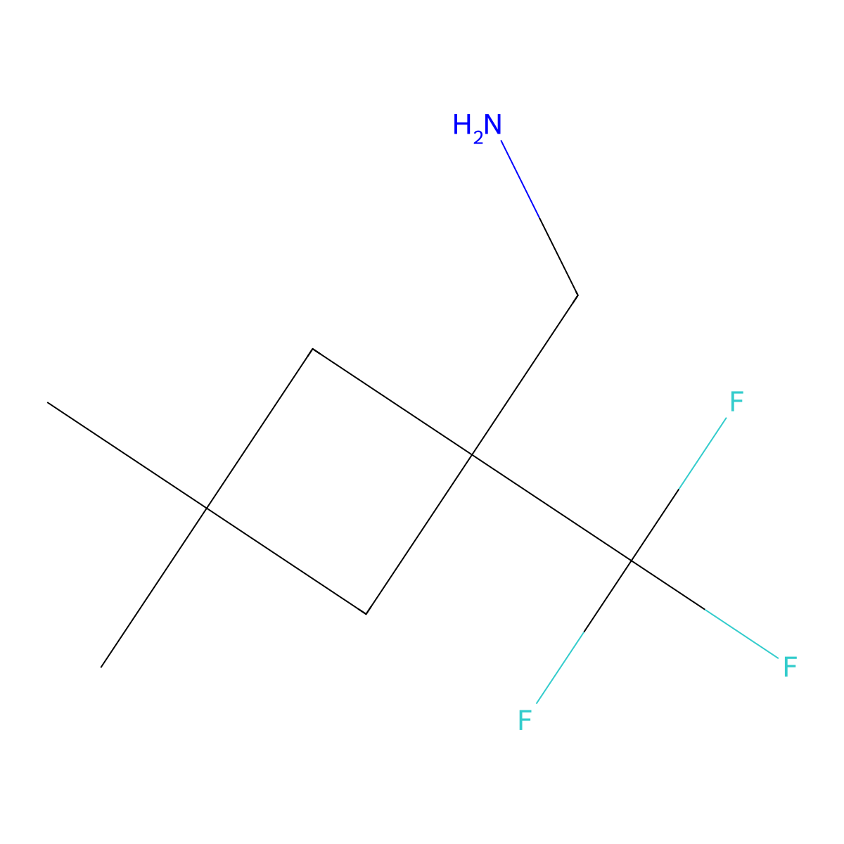 (3,3-Dimethyl-1-(trifluoromethyl)cyclobutyl)methanamine molecular structure, CAS 2092723-28-7