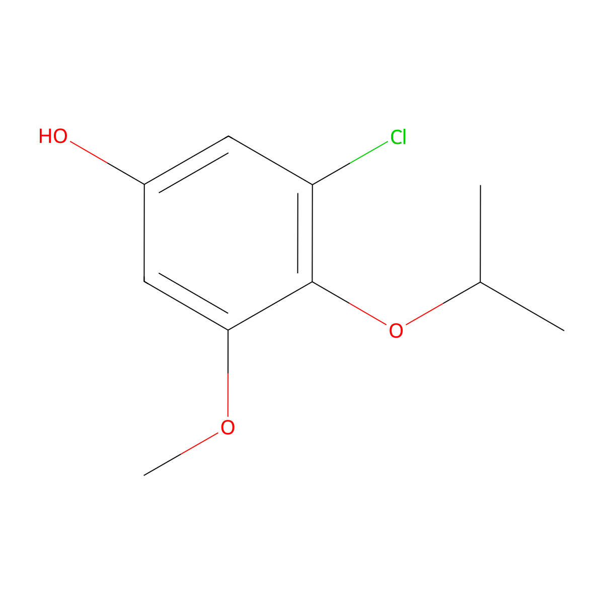 3-Chloro-4-isopropoxy-5-methoxyphenol molecular structure, CAS 2092723-44-7