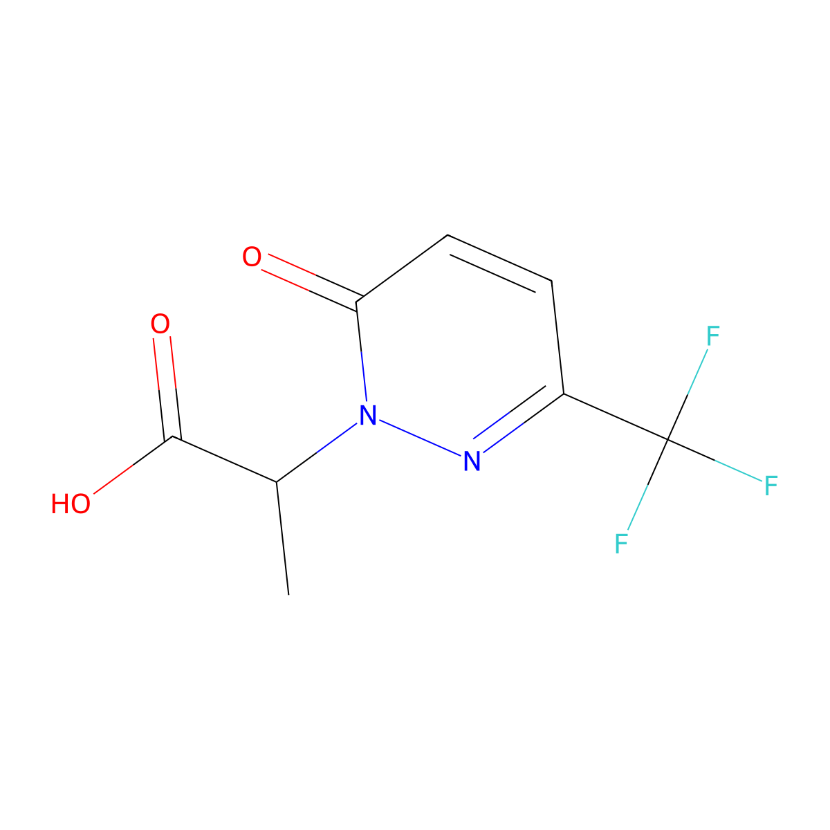 2-[6-Oxo-3-(trifluoromethyl)-1,6-dihydropyridazin-1-yl]propanoic acid molecular structure, CAS 2092723-77-6
