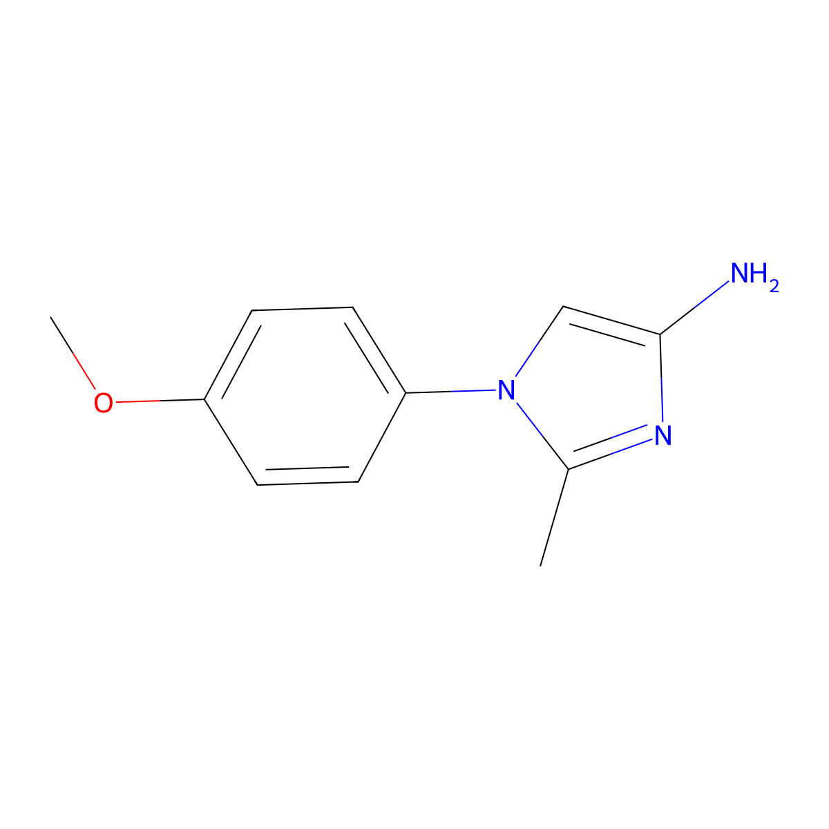 1-(4-methoxyphenyl)-2-methyl-1H-imidazol-4-amine molecular structure, CAS 2092723-99-2