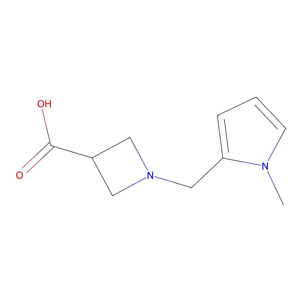 1-((1-methyl-1H-pyrrol-2-yl)methyl)azetidine-3-carboxylic acid molecular structure, CAS 2092724-42-8