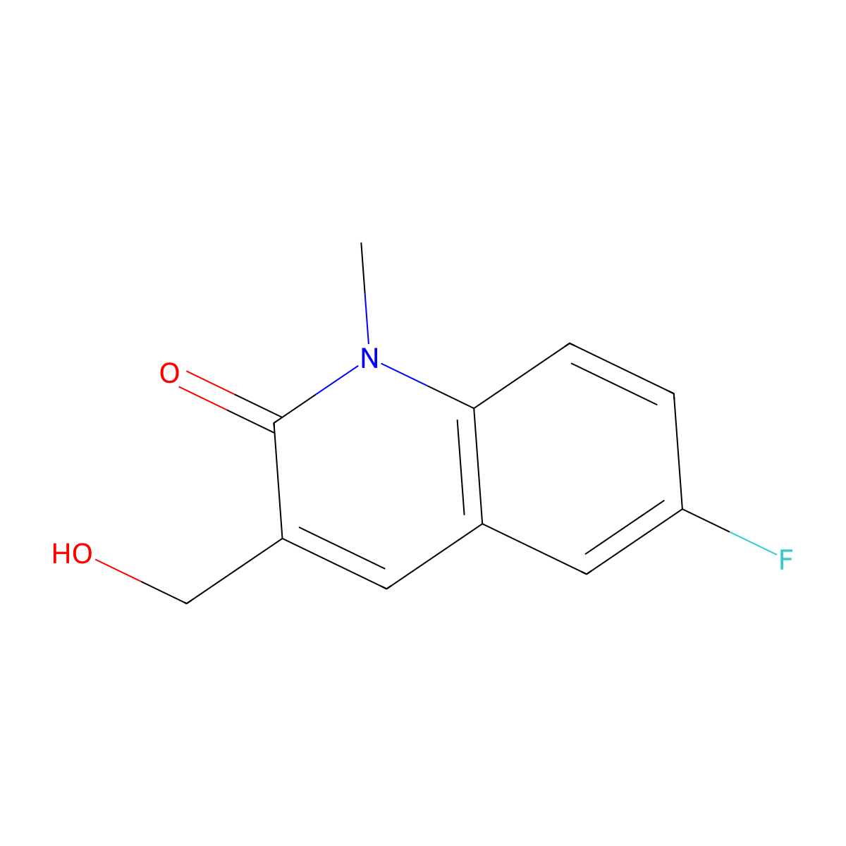 6-fluoro-3-(hydroxymethyl)-1-methylquinolin-2(1H)-one molecular structure, CAS 2092727-97-2