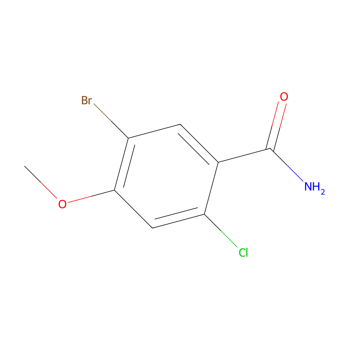 5-Bromo-2-chloro-4-methoxybenzamide molecular structure, CAS 2092728-17-9