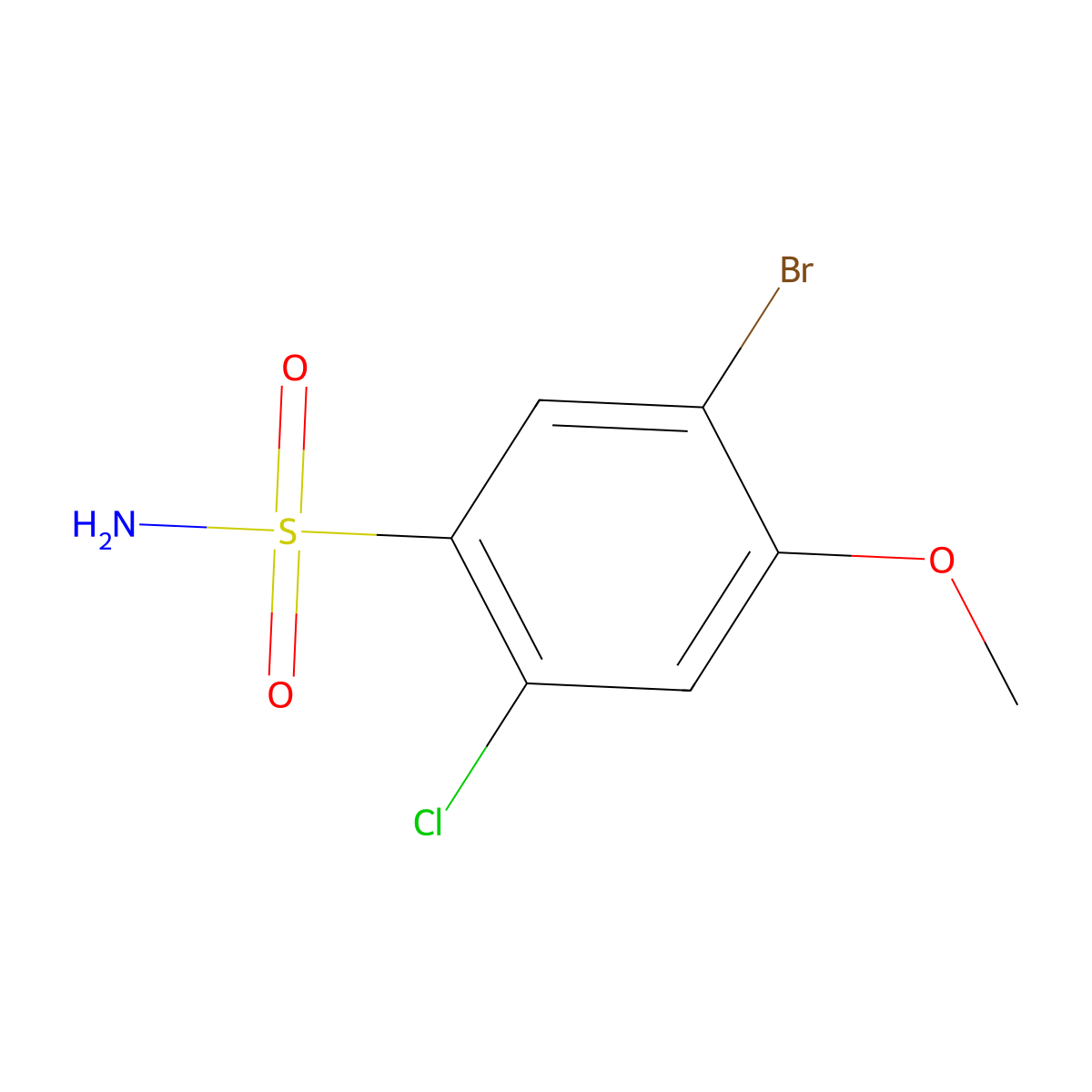 5-Bromo-2-chloro-4-methoxybenzene-1-sulfonamide molecular structure, CAS 2092728-34-0