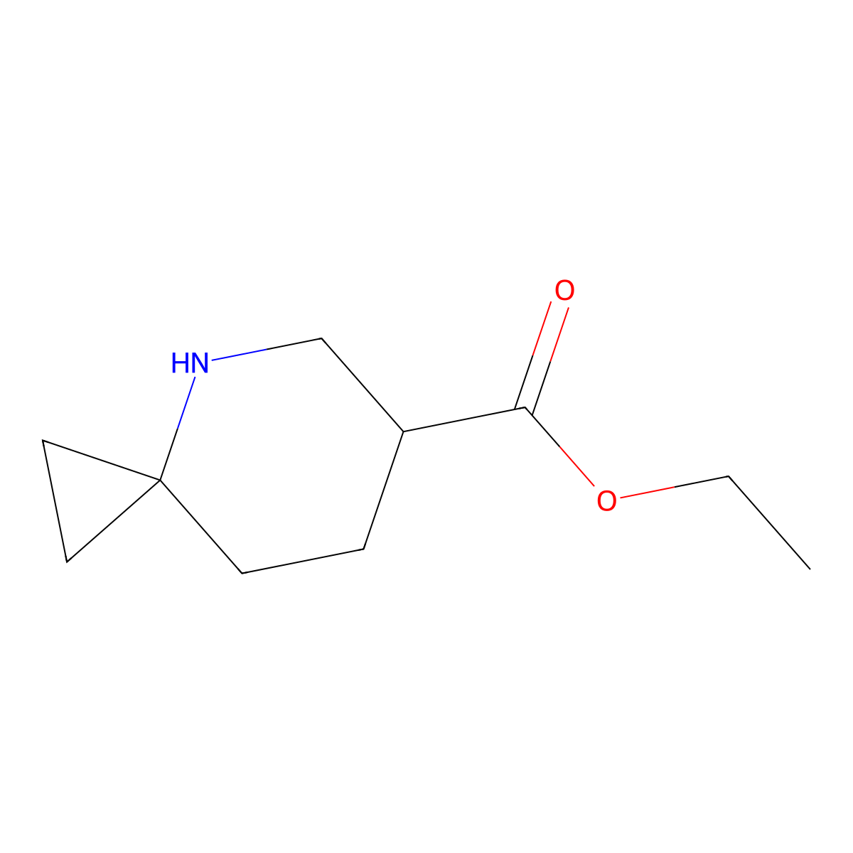 Ethyl 4-azaspiro[2.5]octane-6-carboxylate molecular structure, CAS 2092732-30-2