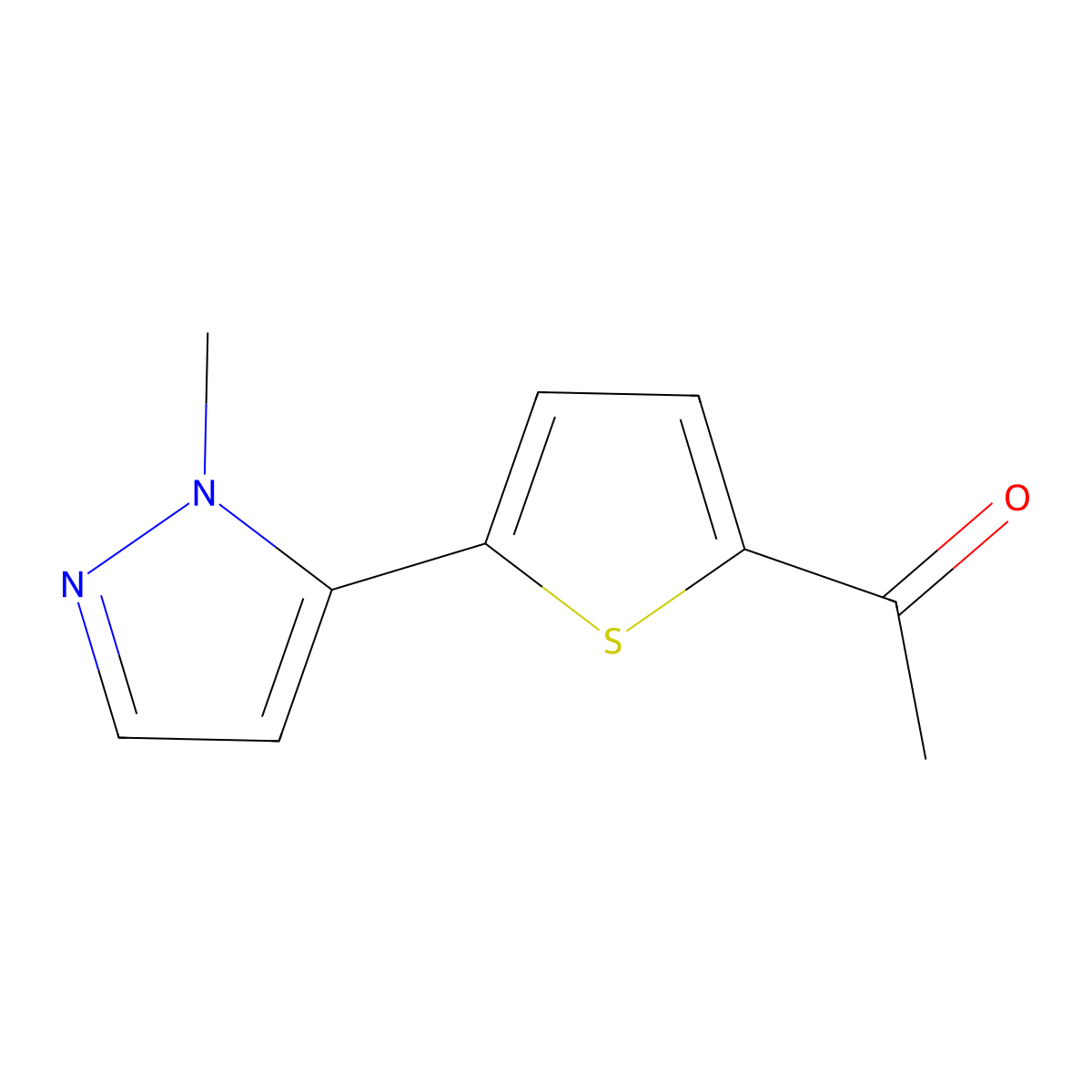 1-[5-(1-Methyl-1H-pyrazol-5-yl)thiophen-2-yl]ethan-1-one molecular structure, CAS 2092736-28-0