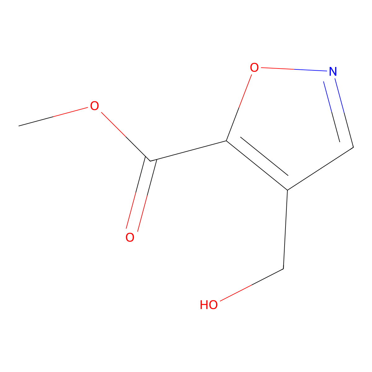 Methyl 4-(hydroxymethyl)-1,2-oxazole-5-carboxylate molecular structure, CAS 2092737-55-6