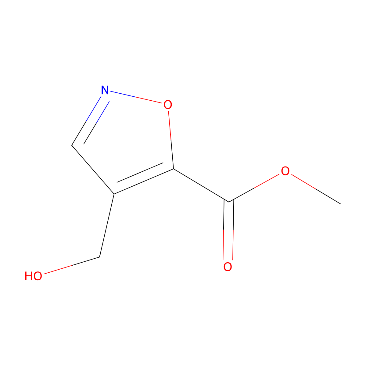 Methyl 4-(hydroxymethyl)-1,2-oxazole-5-carboxylate molecular structure, CAS 2092737-55-6