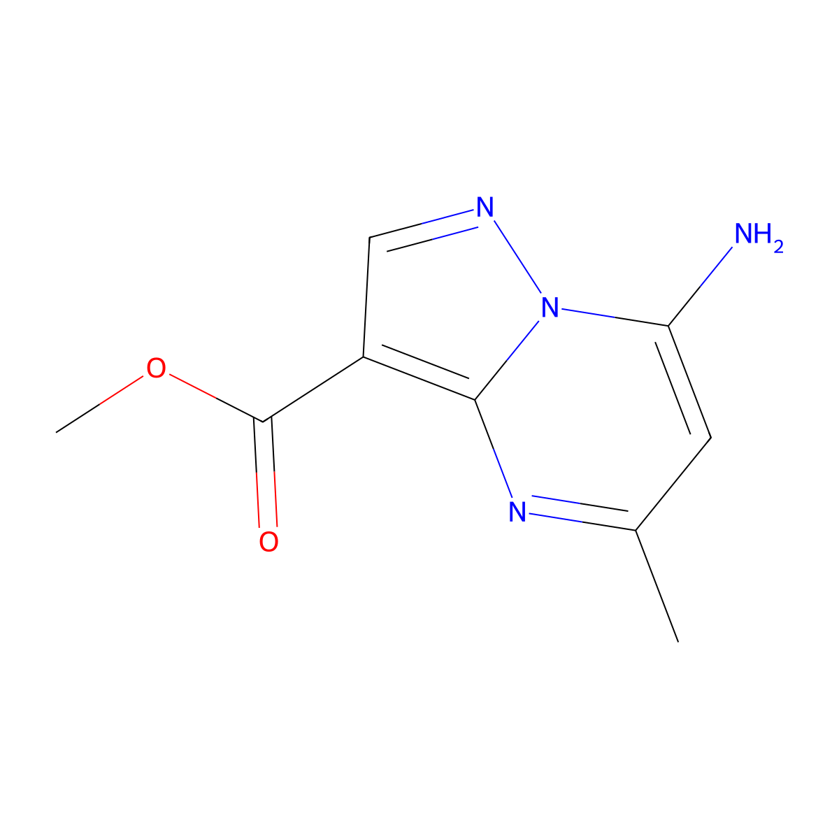 Methyl 7-amino-5-methylpyrazolo[1,5-a]pyrimidine-3-carboxylate molecular structure, CAS 2092742-85-1
